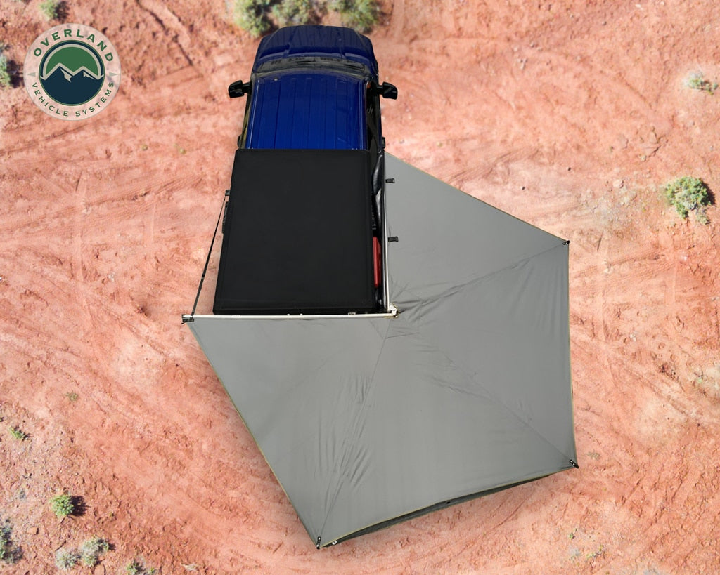 Overland Vehicle Systems HD Nomadic 270 LT - Awning, Driver Side, Grey Body, Green Trim W/Black Travel Bag - 19559907