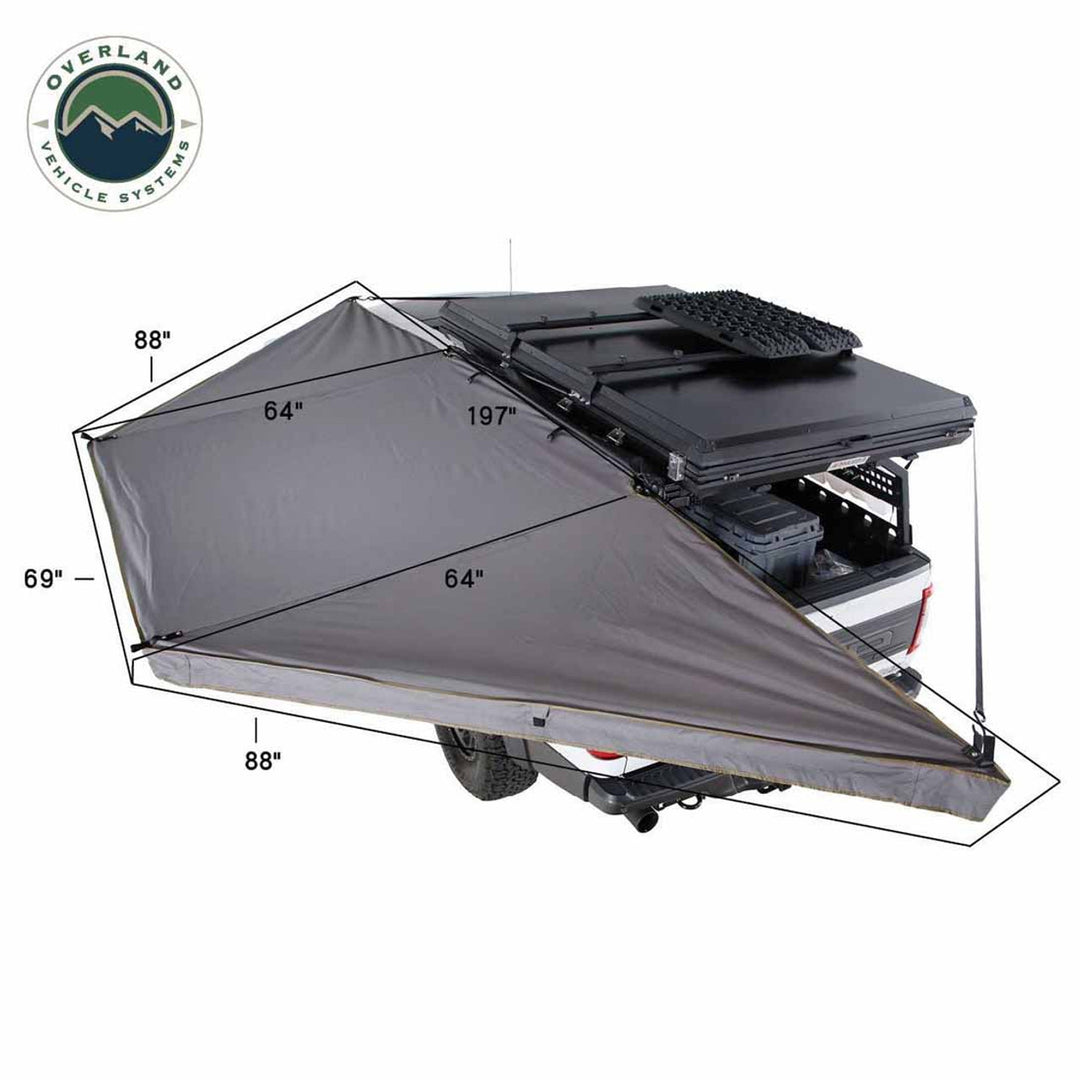 Overland Vehicle Systems HD Nomadic 180 LTE - Awning, Grey Body, Green Trim & Black Travel Cover - 19609917
