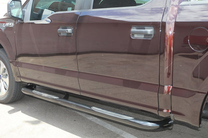 3" Round Sidebars - 2009-2014 Ford F150 Super Crew Cab Steps