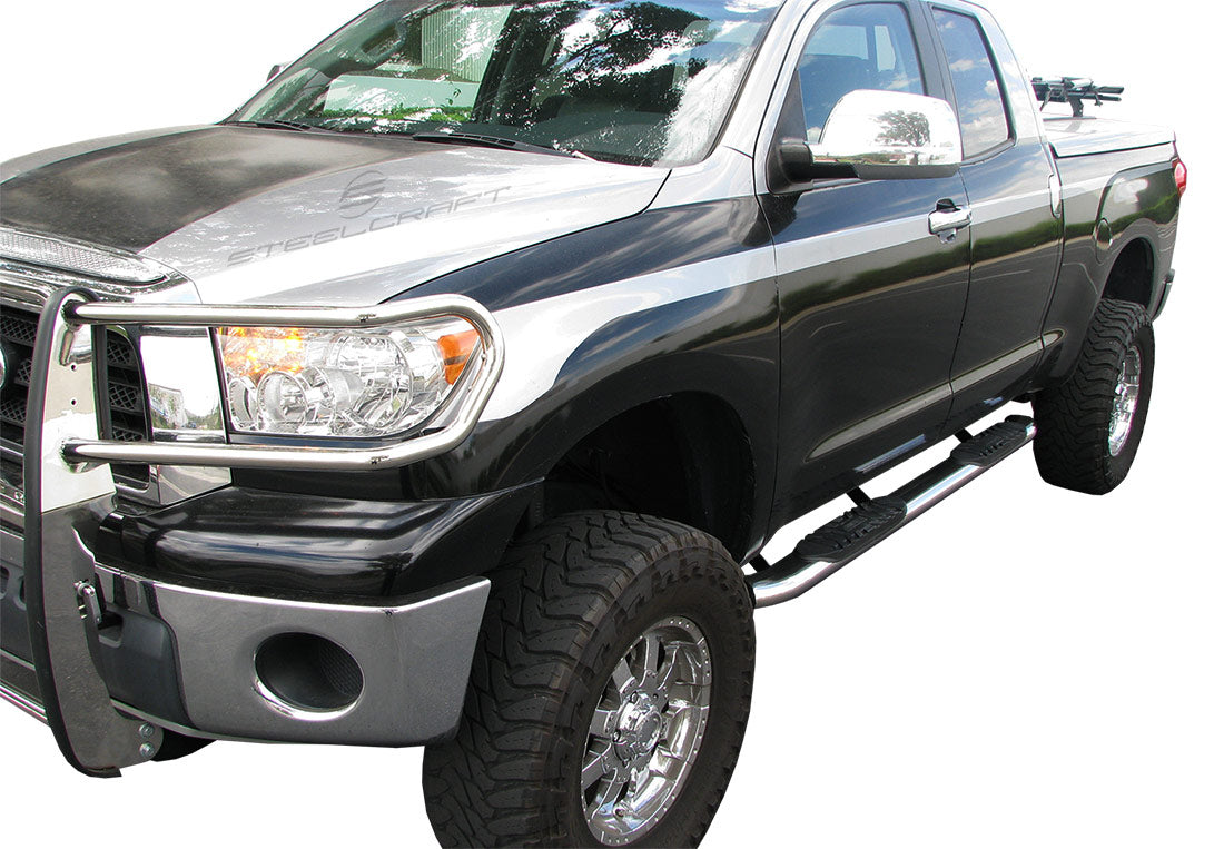 5" WIDE POLISHED S.S STEPS: 07-21 Toyota Tundra Double Cab - 433109P