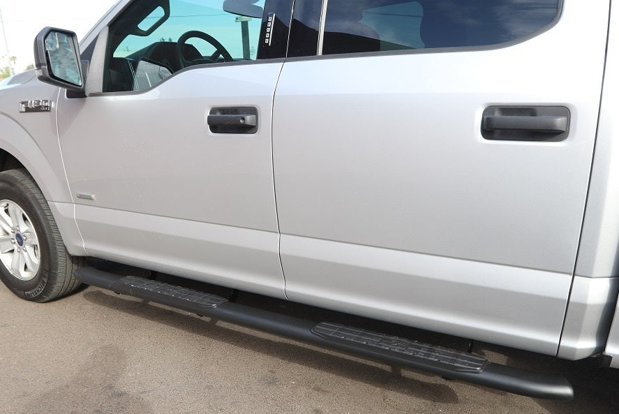 4" Black Steps: 15-26 F150 / 17-26 F-250/F-350 Super Duty Super Crew Cab