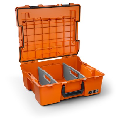 DECKED Accessories - Halfrack 32 - includes two (2) dividers - blaze orange with black latches - A0020-HRAK-ORG - A0020-HRAK-ORG image 3