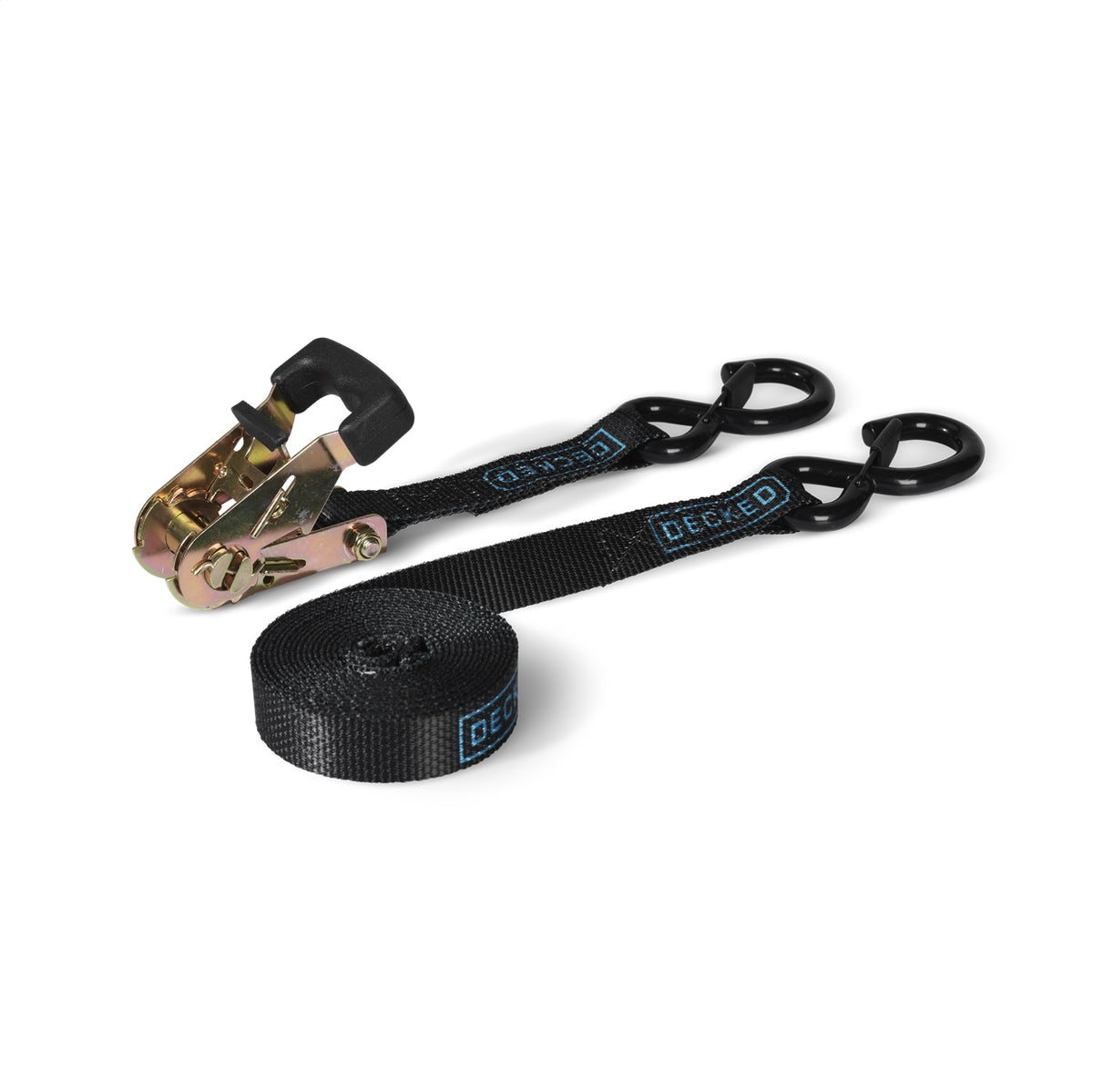 DECKED Accessories - Rachet Straps - Standard ratchet straps with DECKED logo - Black - A0088-RSTP-BLK - A0088-RSTP-BLK