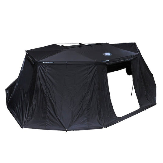 Overland Vehicle Systems XD Nomadic 270 - Awning, Lights, Black Out, Wall Kit, Driver Side, Grey Hex, Black Trim & Black Travel Cover - 19690029