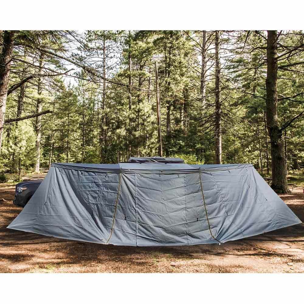 Overland Vehicle Systems HD Nomadic 180 - Awning, Wall Kit, Universal, Grey Body, Green Trim W/Black Travel Cover - 19619907