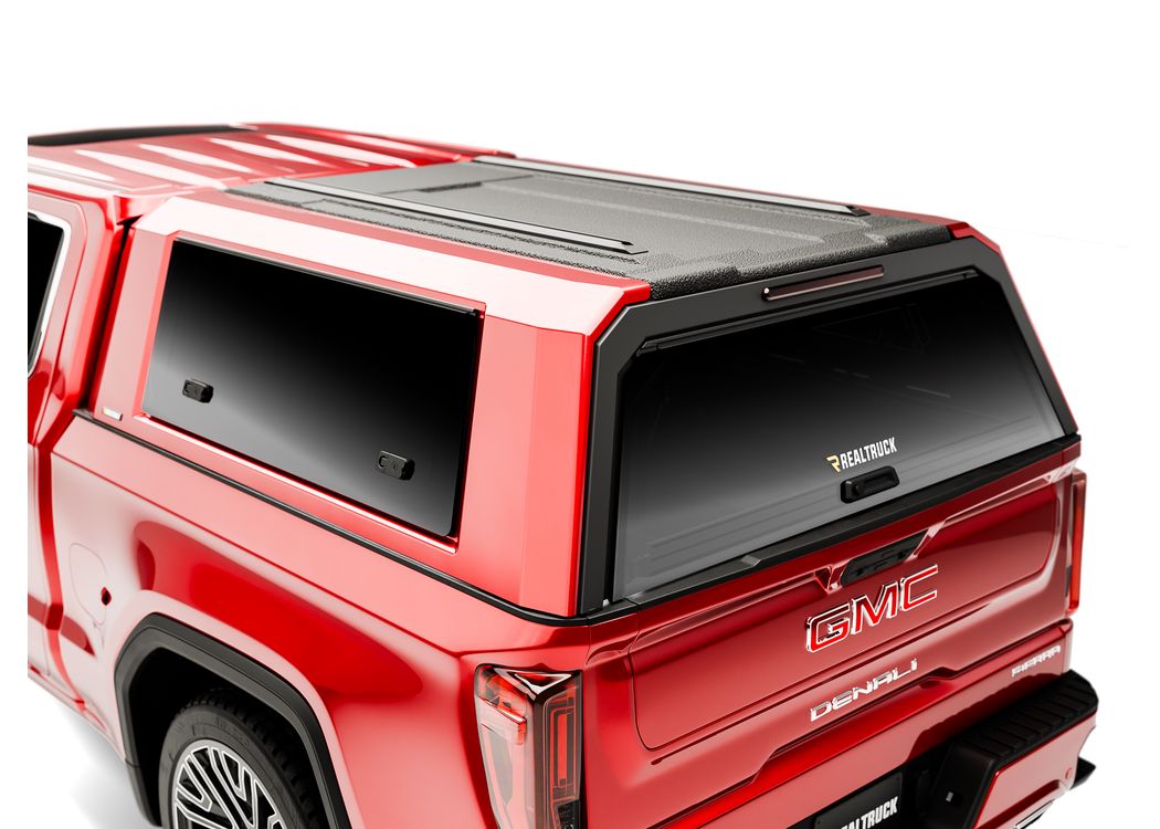 RealTruck Ascend FGC-4500 Truck Cap - 2019-2026 Chevy Silverado/GMC Sierra 1500 5' 8" Bed - Radiant Red/Volcanic Red - PA-26177-GNT
