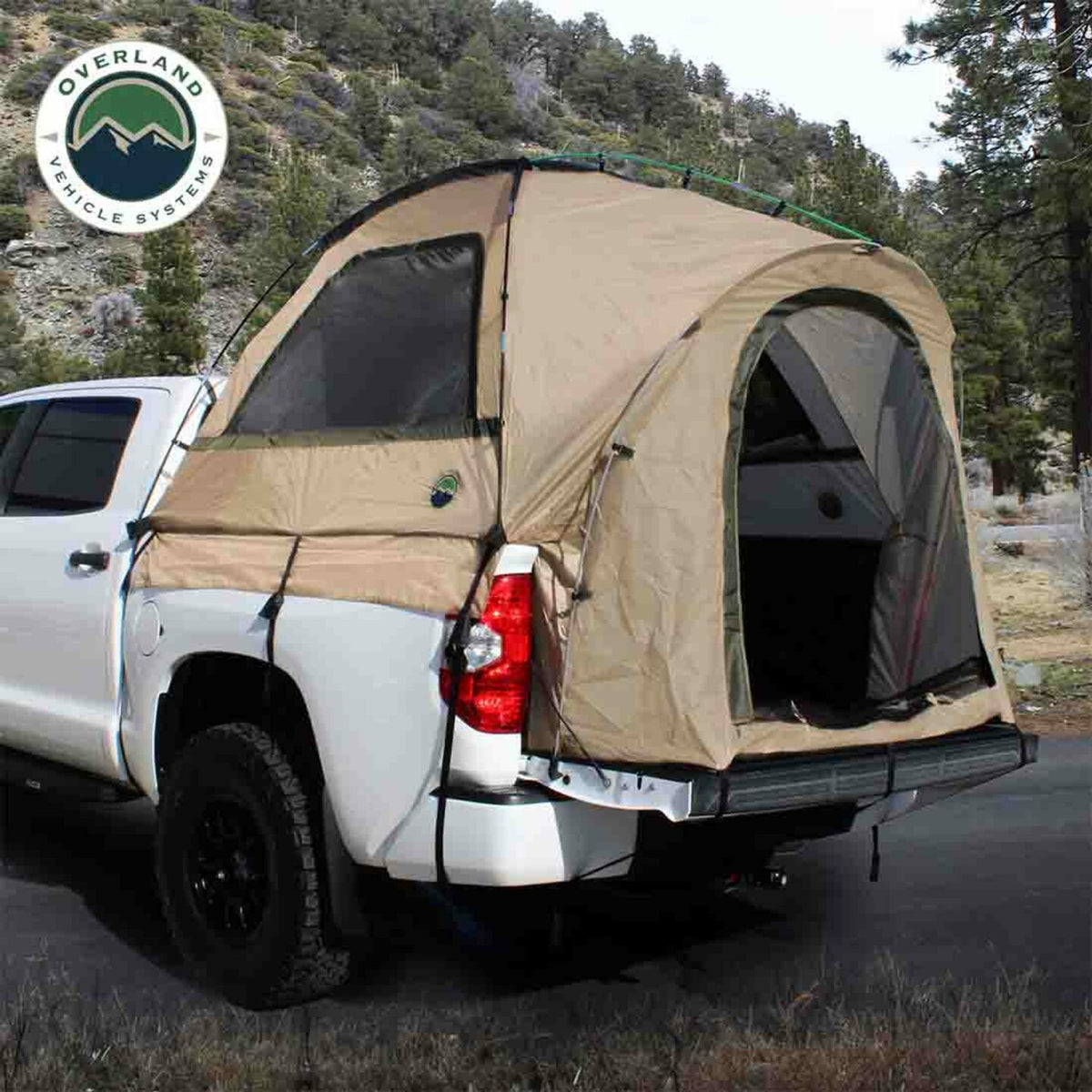 Overland Vehicle Systems LD TACT - Bed Tent Full Size 5.5'-5.8", Tan Body & Green Rainfly - 18252541
